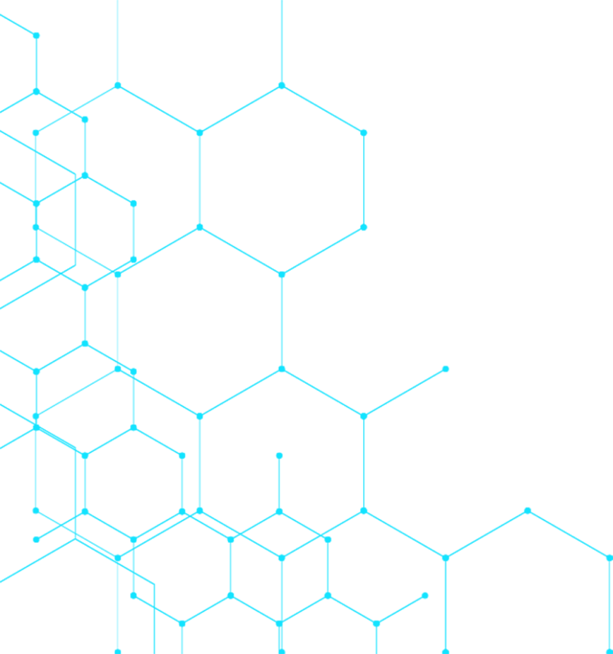cyan wireframe / honeycomb grid